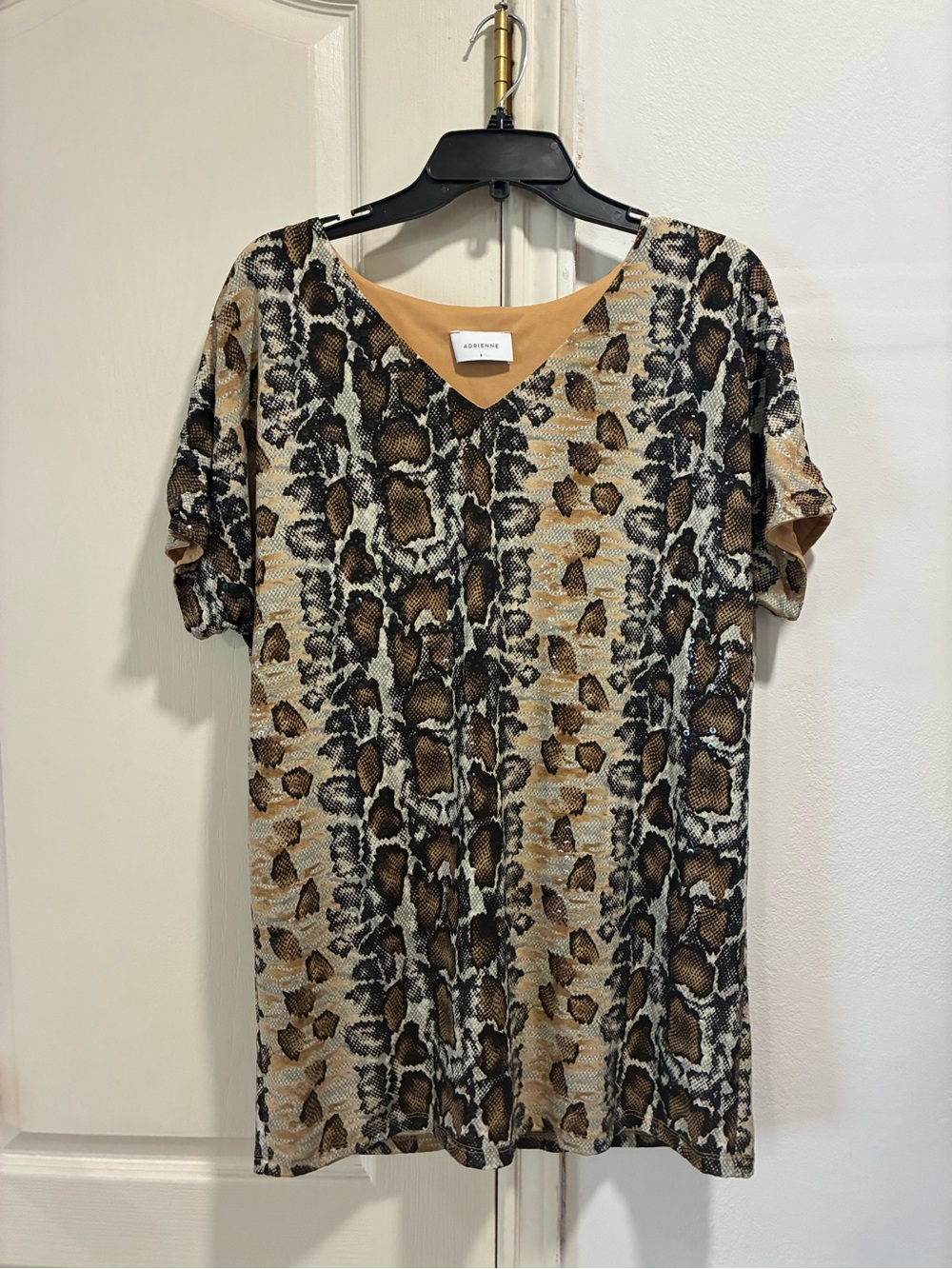 Adrienne Oversized Top Snakeskin Print Small